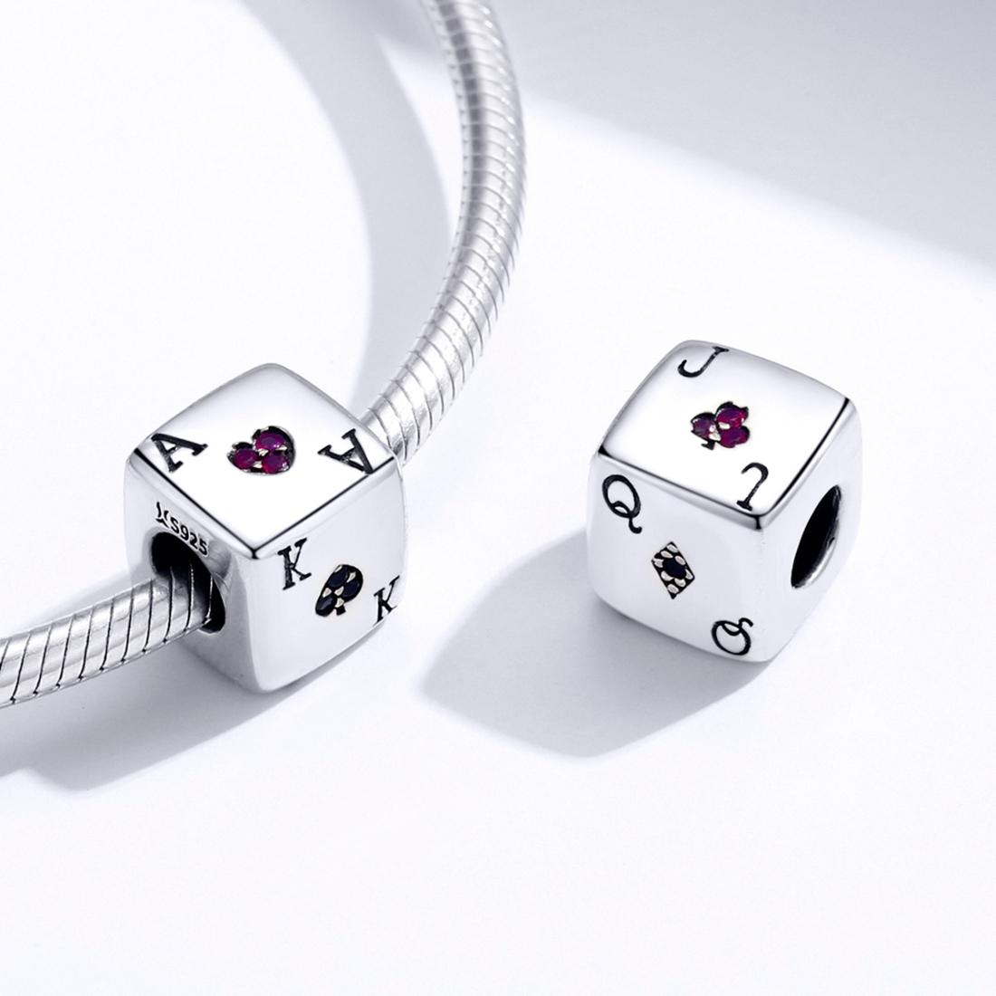 925 Sterling Silver Square Dice Beads For Diy Bracelets & Necklaces 6