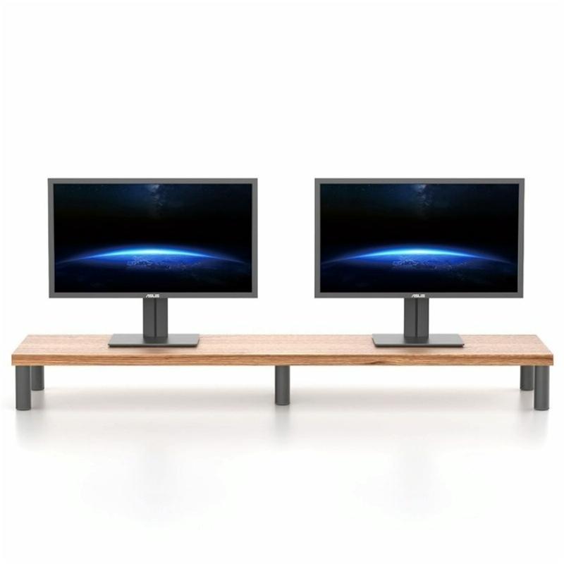 Aluminum Alloy Desktop Monitor Stand with Wooden Plate Riser 5