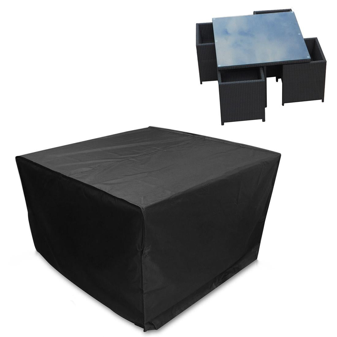 Outdoor Furniture Set Cover - Waterproof Anti-uv Dust-proof - 210d Oxford Cloth - 123x123x74cm - Black