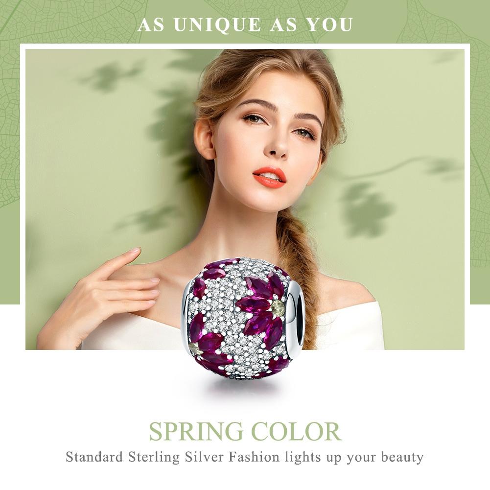 925 Sterling Silver Diy Beaded Spring Bracelet With Pendant 3