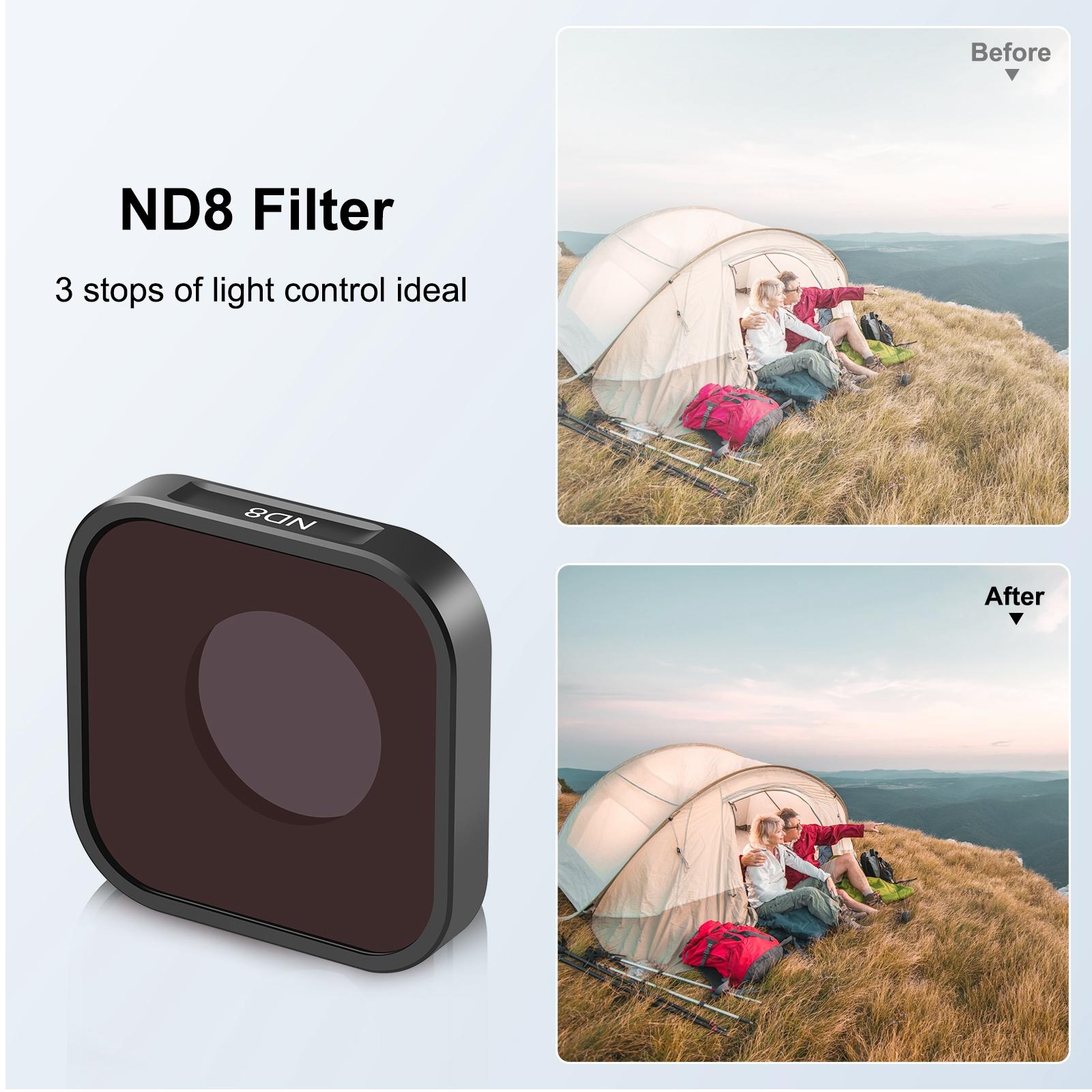 Compatible with Hero12 / 11 / 10 / 9 Gopro Action Camera Lens Filter 5
