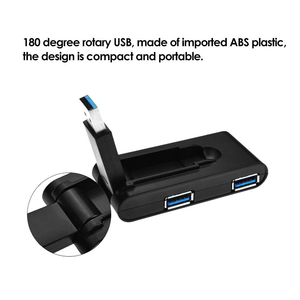 4-Port Usb Hub With 180° Rotation Black 5