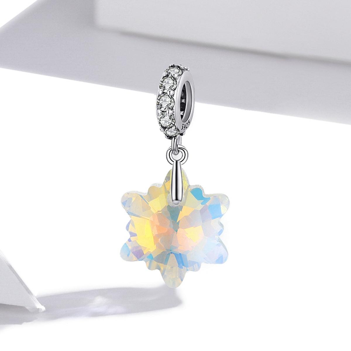 925 Sterling Silver Sparkling Snowflake Pendant For Diy Bracelets & Necklaces 3