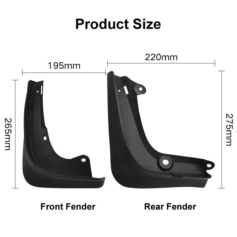 For Tesla Model S 2014-2020 4Pcs / Set Car Auto Soft Plastic Splash Flaps Fender Guard 4