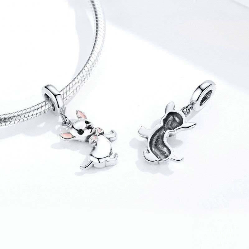 925 Sterling Silver Chihuahua Charm Pendant For Diy Bracelets 3