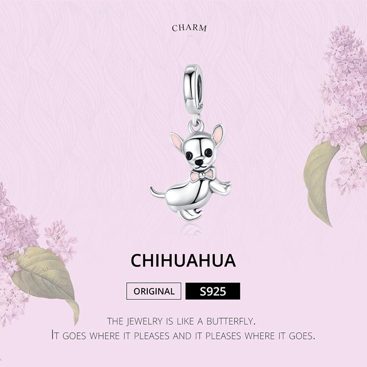 925 Sterling Silver Chihuahua Charm Pendant For Diy Bracelets 4