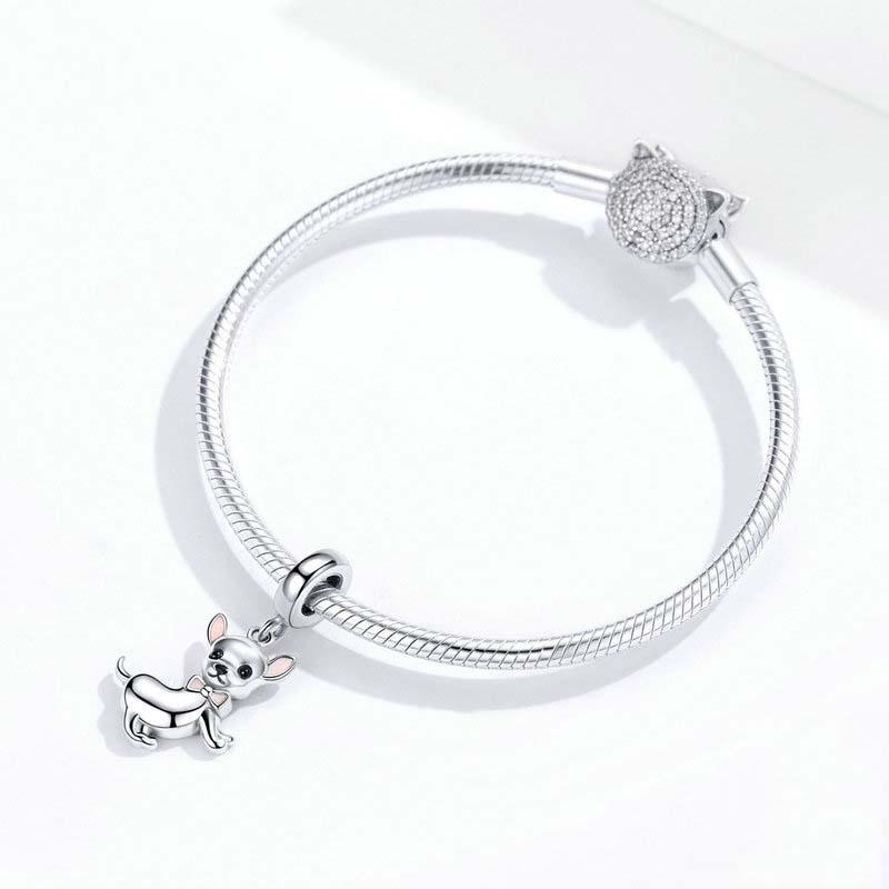 925 Sterling Silver Chihuahua Charm Pendant For Diy Bracelets 7