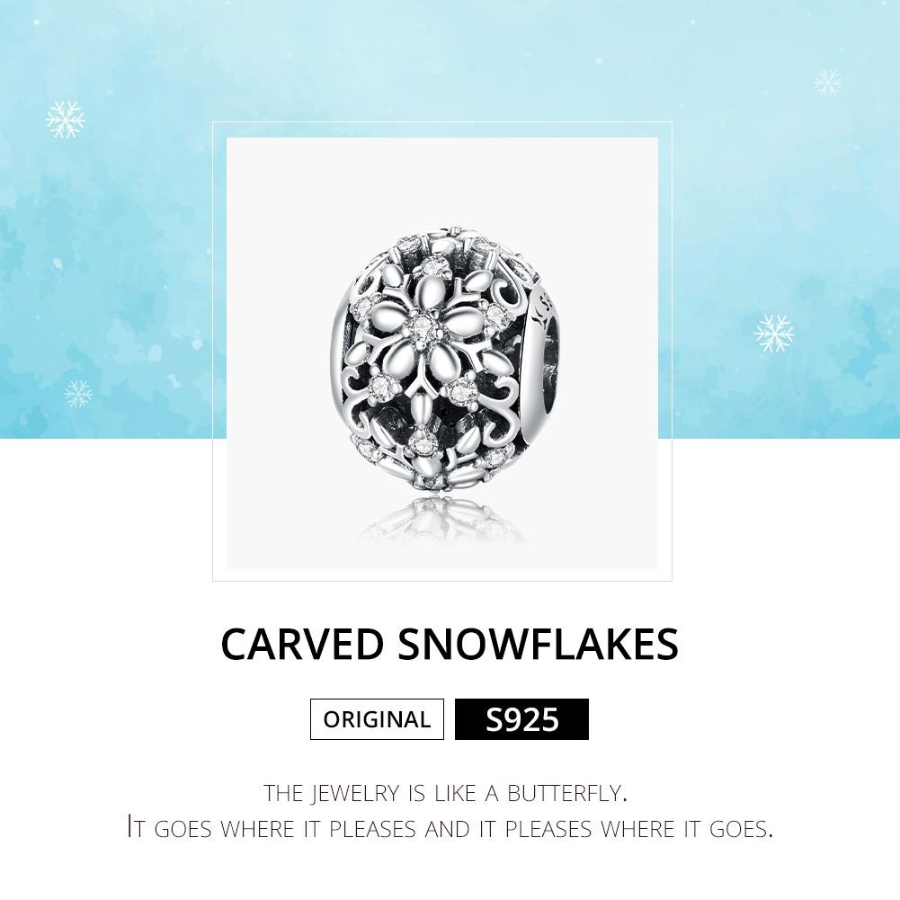 925 Sterling Silver Snowflake Beads For Diy Bracelets & Necklaces 5