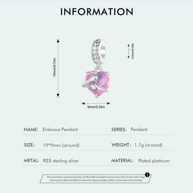 925 Sterling Silver Scc2540 Heart Pendant For Diy Bracelets 3