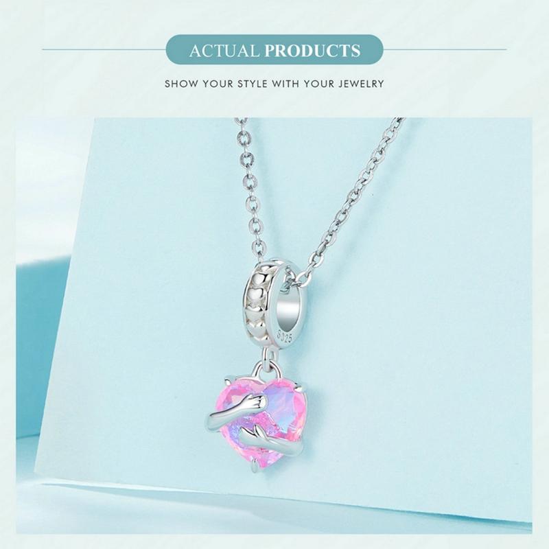 925 Sterling Silver Scc2540 Heart Pendant For Diy Bracelets 5