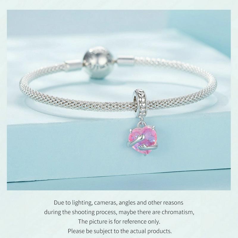 925 Sterling Silver Scc2540 Heart Pendant For Diy Bracelets 6