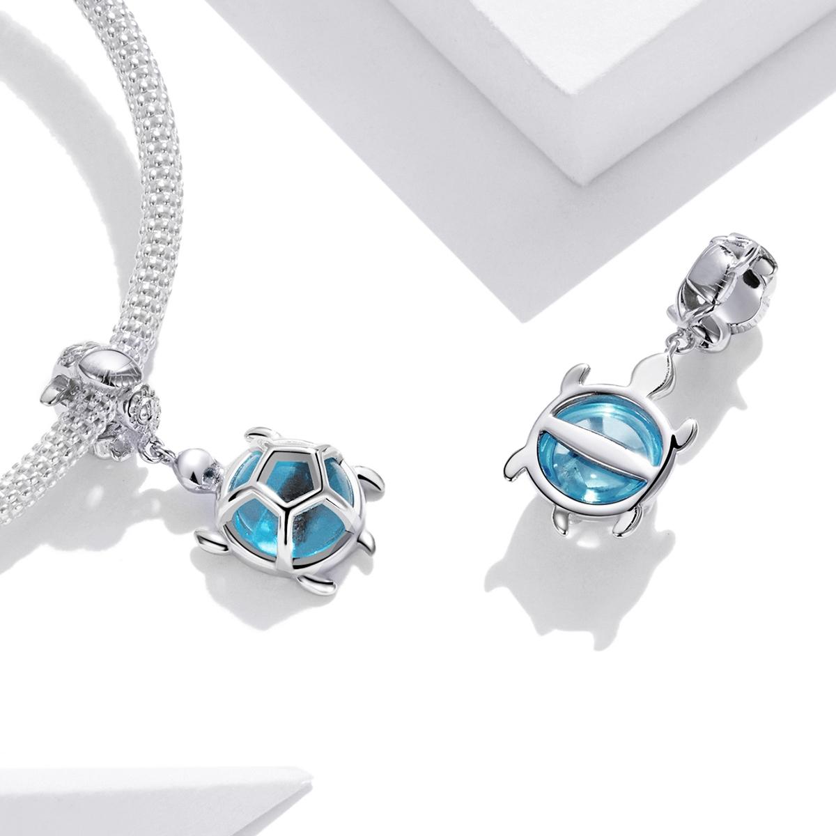 925 Sterling Silver Blue Turtle Pendant For Diy Bracelets & Necklaces 7