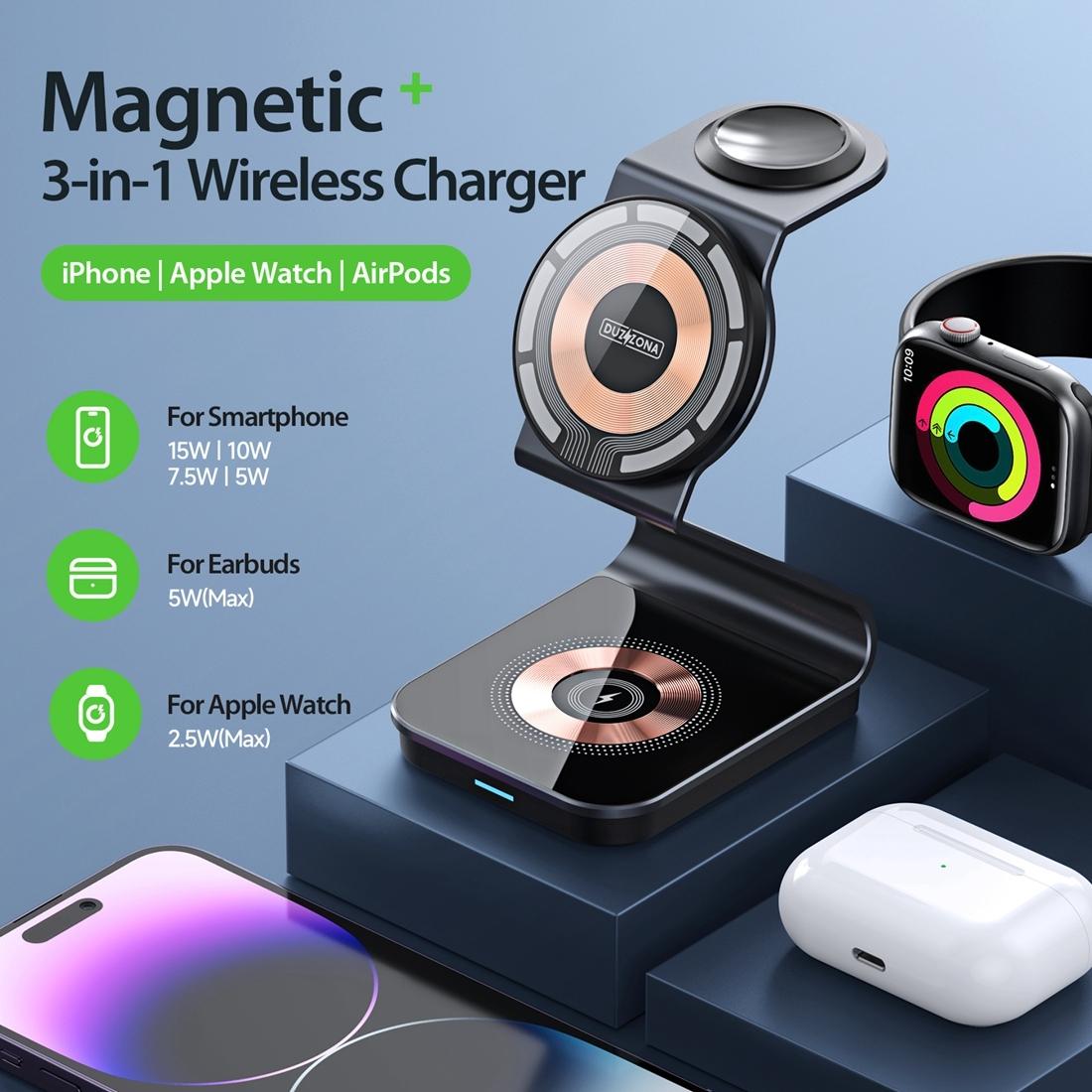 15W 3 In 1 Transparent Magnetic Wireless Charger 4