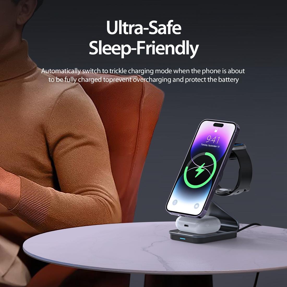 15W 3 In 1 Transparent Magnetic Wireless Charger 8