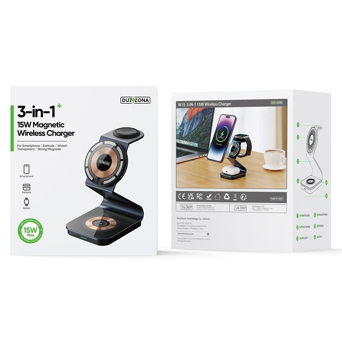 15W 3 In 1 Transparent Magnetic Wireless Charger 9