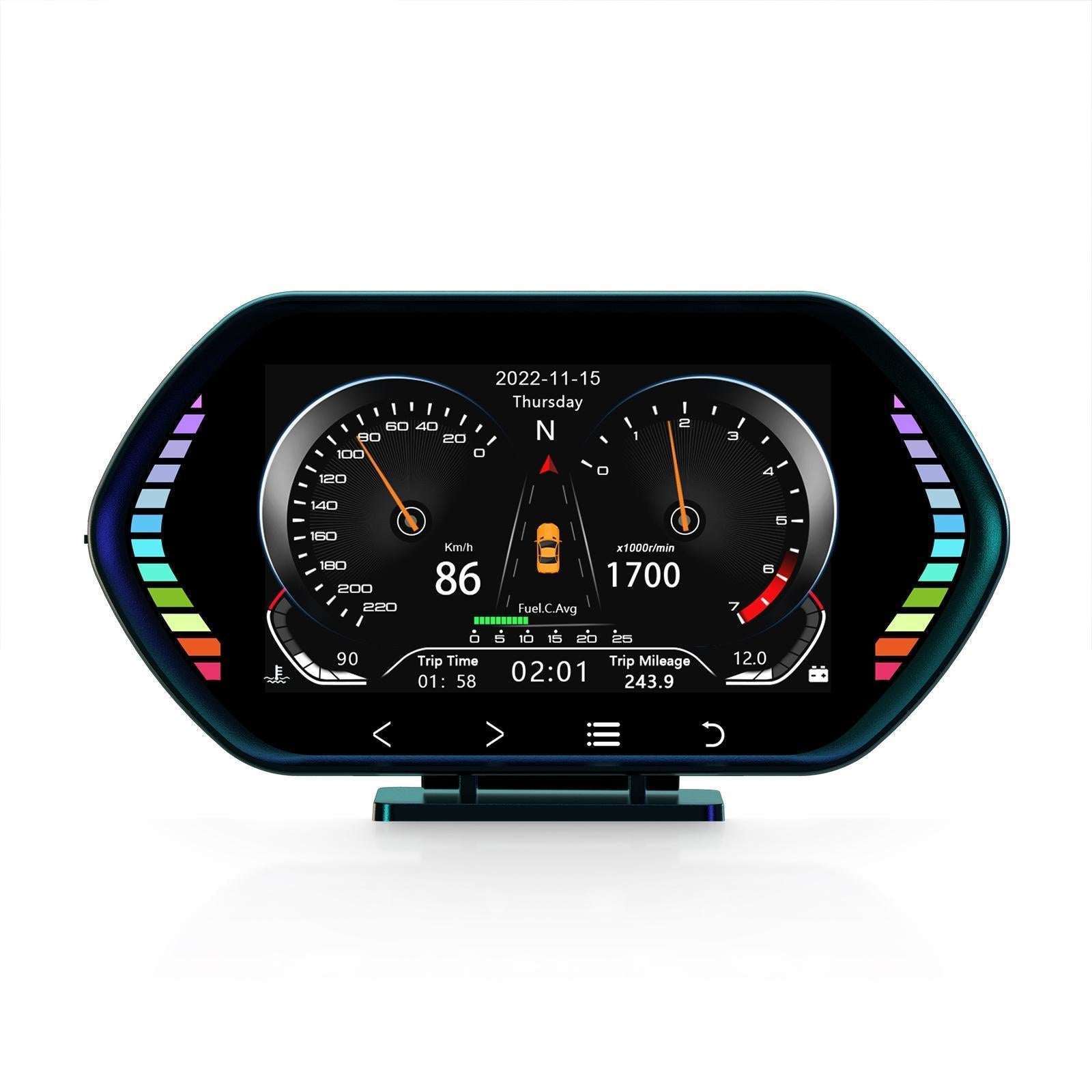 4.5 Inch Hd Obd Lcd Car Gps Slope Meter Hud Display