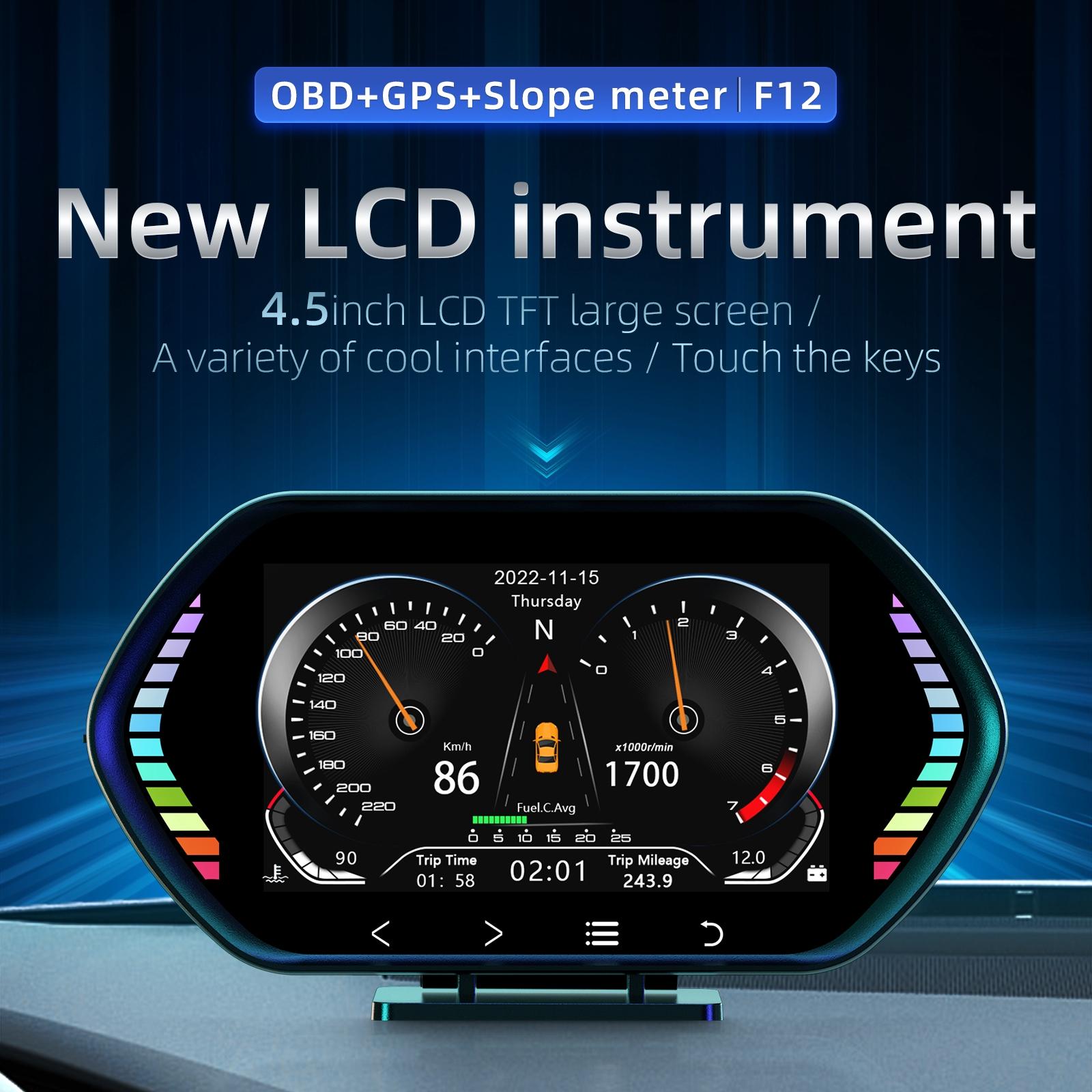 4.5 Inch Hd Obd Lcd Car Gps Slope Meter Hud Display 3