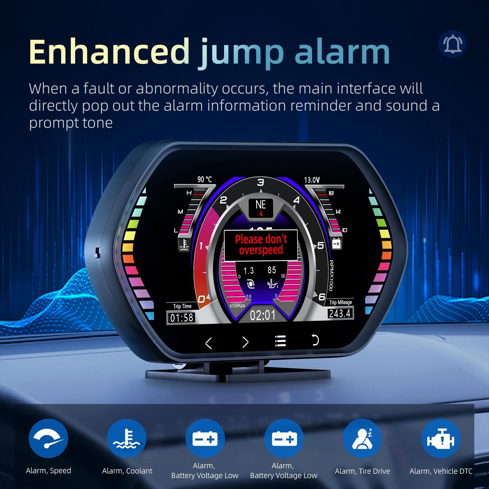4.5 Inch Hd Obd Lcd Car Gps Slope Meter Hud Display 6