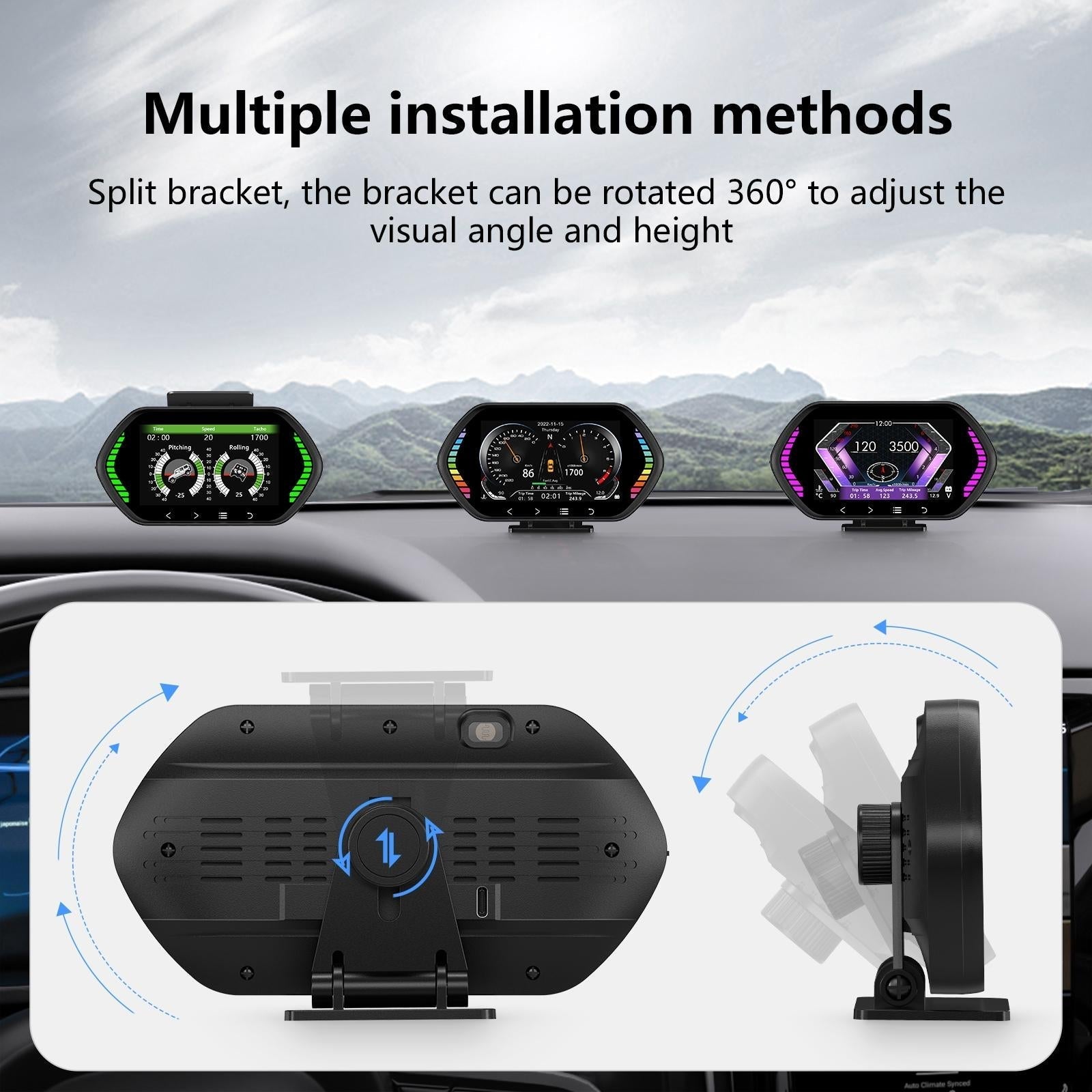 4.5 Inch Hd Obd Lcd Car Gps Slope Meter Hud Display 7