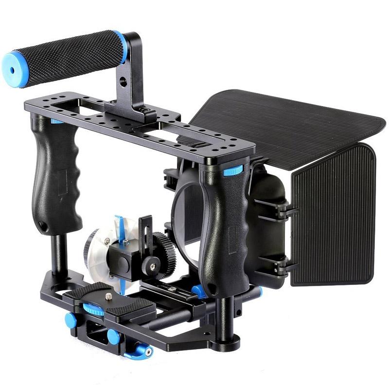 Large Handle Camera Cage & Matte Box Kit For Dslr / Video Camera 7