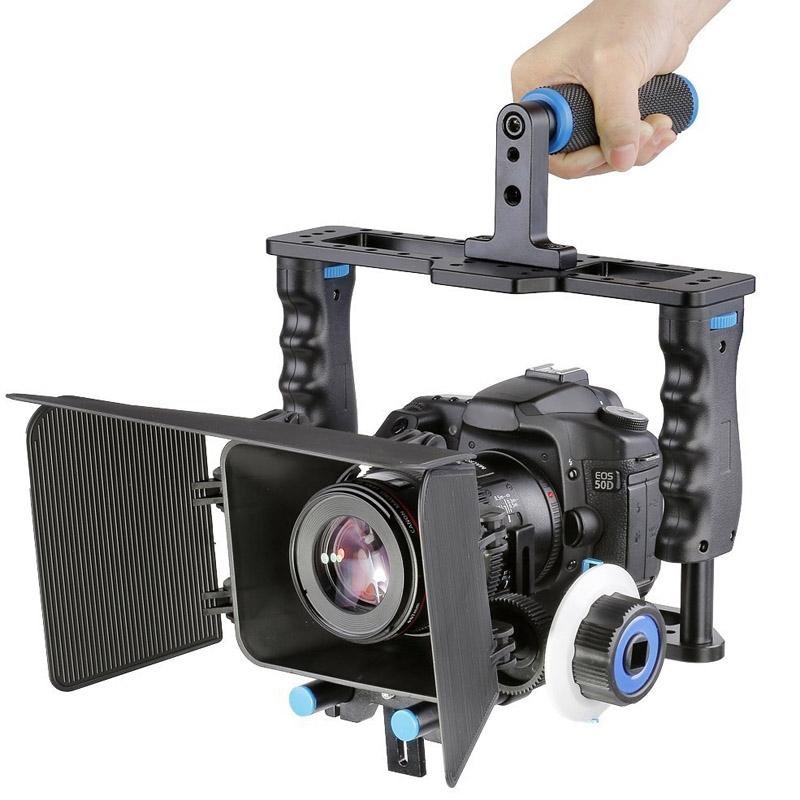 Large Handle Camera Cage & Matte Box Kit For Dslr / Video Camera 10
