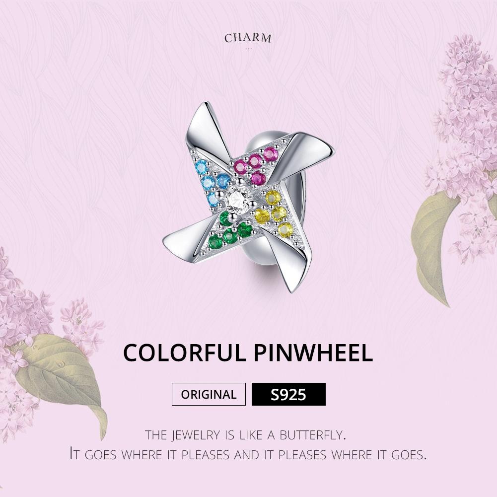 925 Sterling Silver Colorful Windmill Beads For Diy Bracelets & Necklaces 4