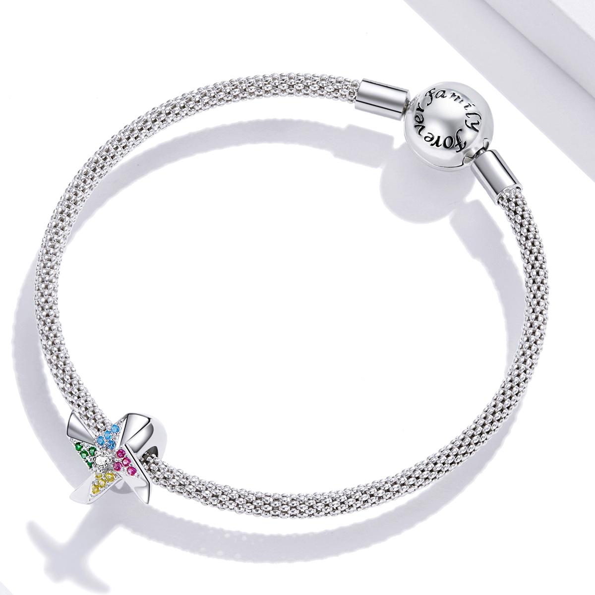925 Sterling Silver Colorful Windmill Beads For Diy Bracelets & Necklaces 8