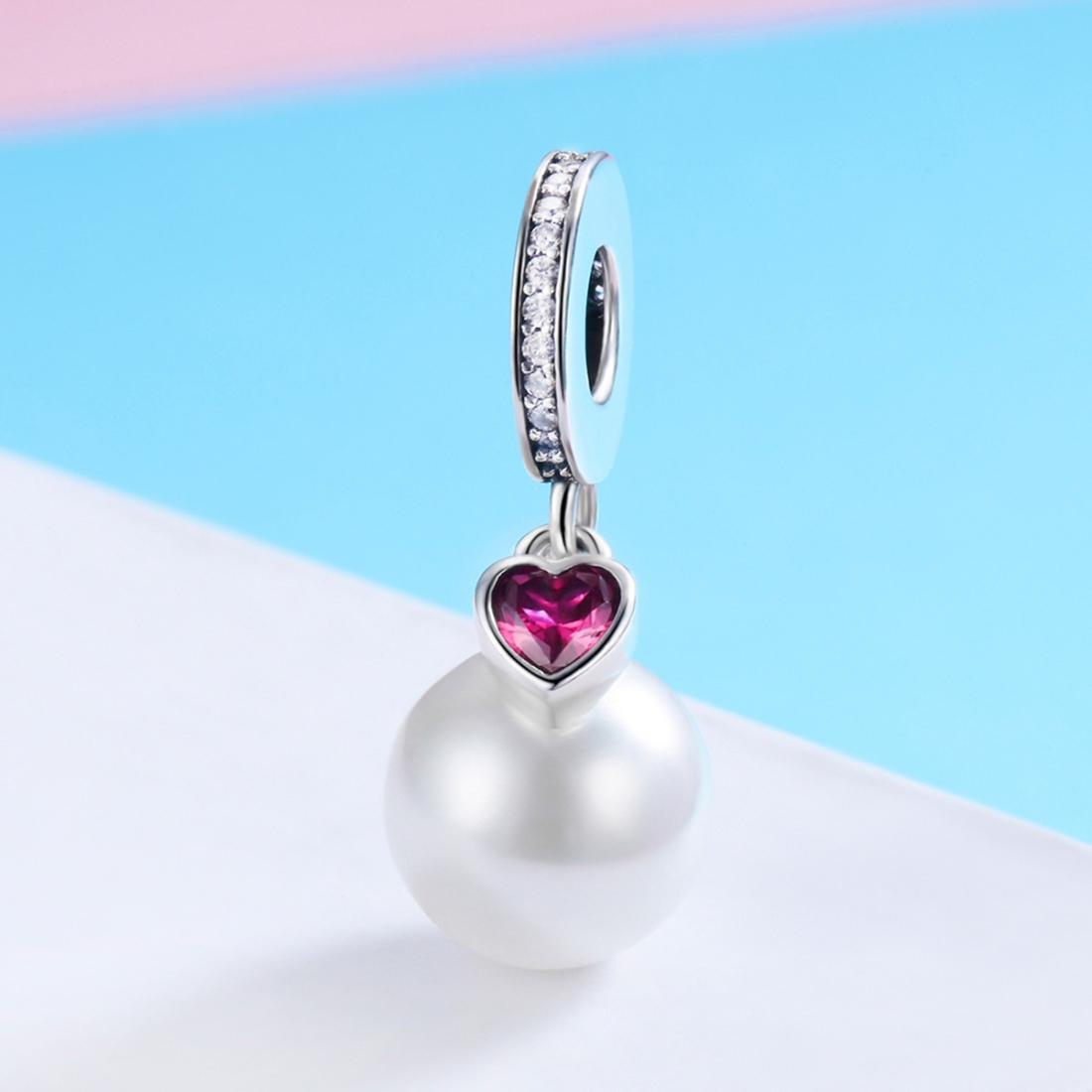 925 Sterling Silver Pearl Heart Pendant For Diy Bracelets & Necklaces 3