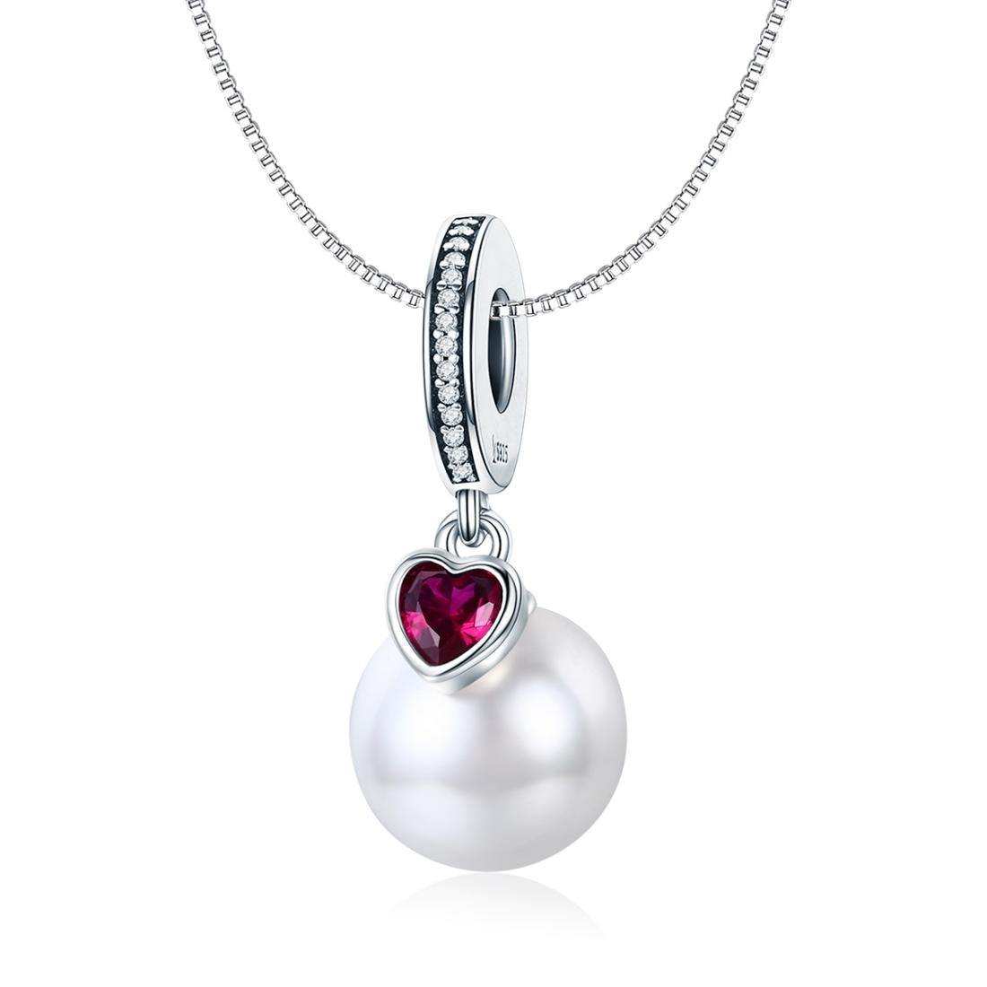 925 Sterling Silver Pearl Heart Pendant For Diy Bracelets & Necklaces 6