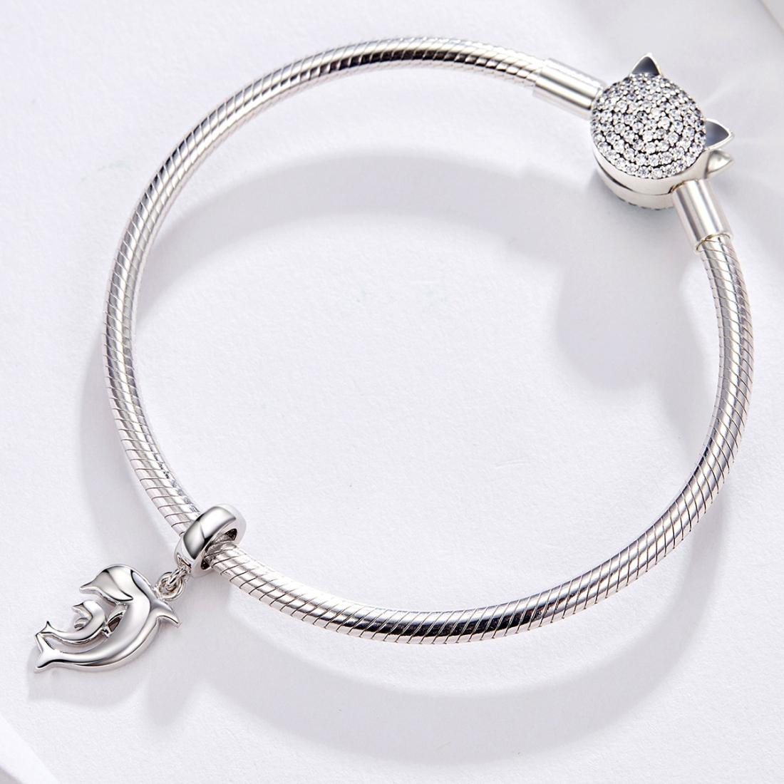 925 Sterling Silver Dolphin Pendant For Bracelet Or Necklace 7