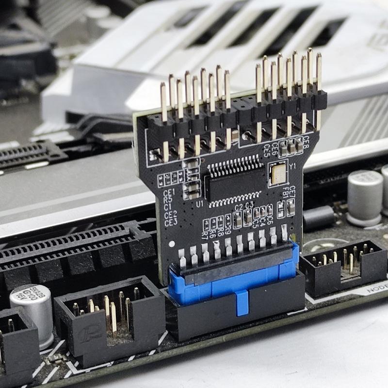 Usb3.0 19Pin To Dual 9Pin Header Board 1 To 2 Male Usb 2.0 Hub 4