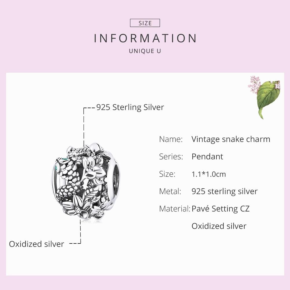 925 Sterling Silver Retro Snake Bead Bracelet / Necklace Accessory Set 4