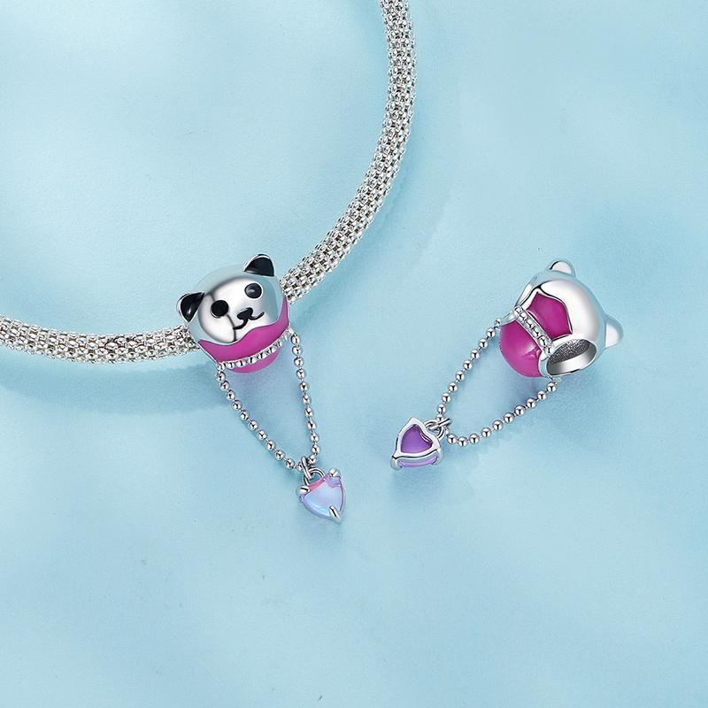 925 Sterling Silver Adorable Hot Air Balloon Bracelet Charm 7