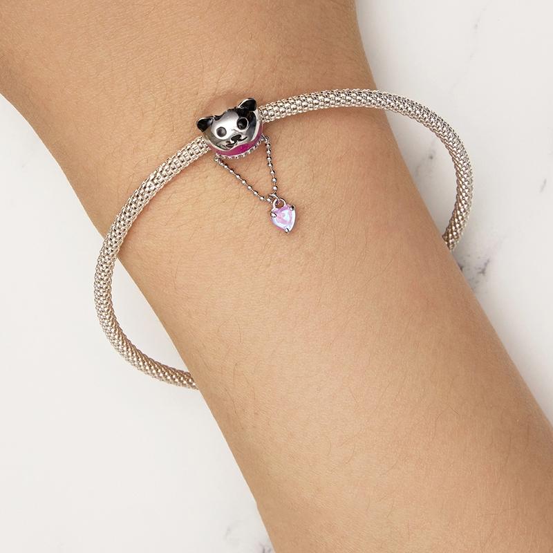925 Sterling Silver Adorable Hot Air Balloon Bracelet Charm 8