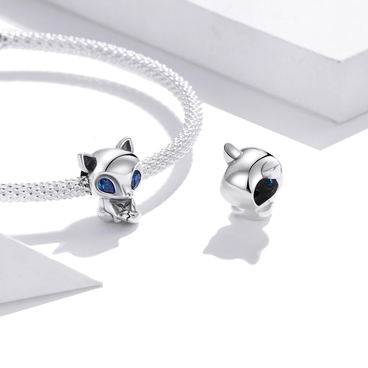 925 Sterling Silver Charming Fox Bead For Diy Bracelets & Necklaces 7