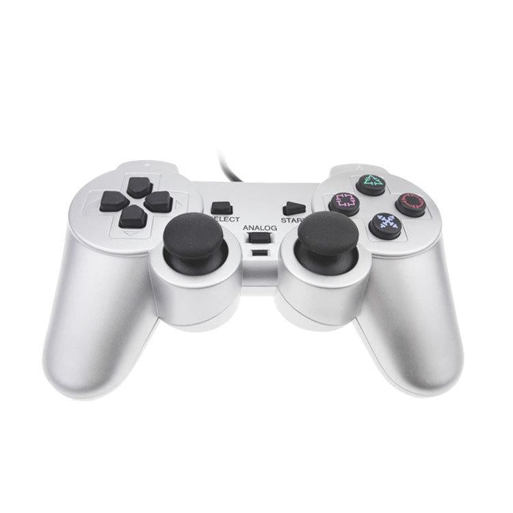 Silver Fuel Injection Gamepad for Ps2 with Dual Motor Vibration 3