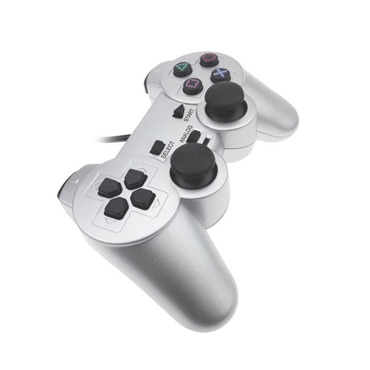 Silver Fuel Injection Gamepad for Ps2 with Dual Motor Vibration 4