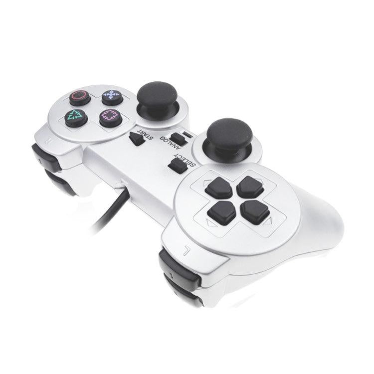 Silver Fuel Injection Gamepad for Ps2 with Dual Motor Vibration 5