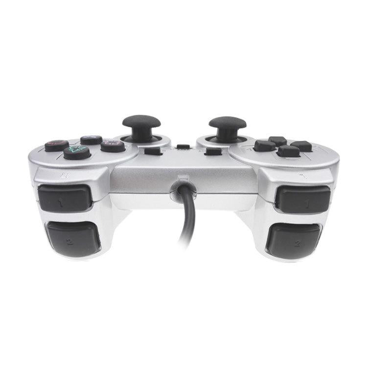 Silver Fuel Injection Gamepad for Ps2 with Dual Motor Vibration 6