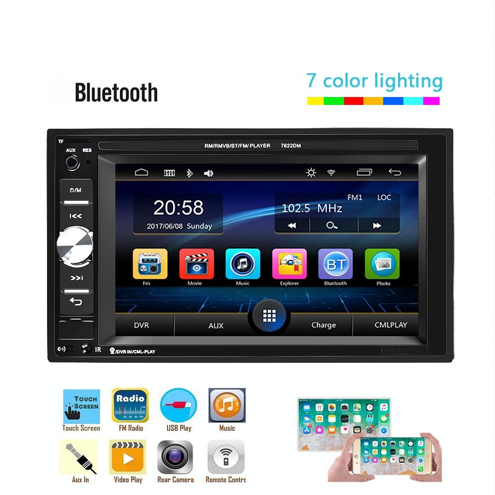 6.2 Inch Car Dual Din Hd Mp5 Player W / Bluetooth Fm Phone Link Tf Card & Remote 5