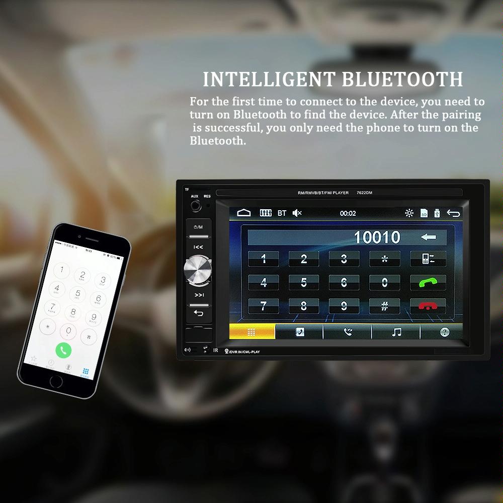 6.2 Inch Car Dual Din Hd Mp5 Player W / Bluetooth Fm Phone Link Tf Card & Remote 7