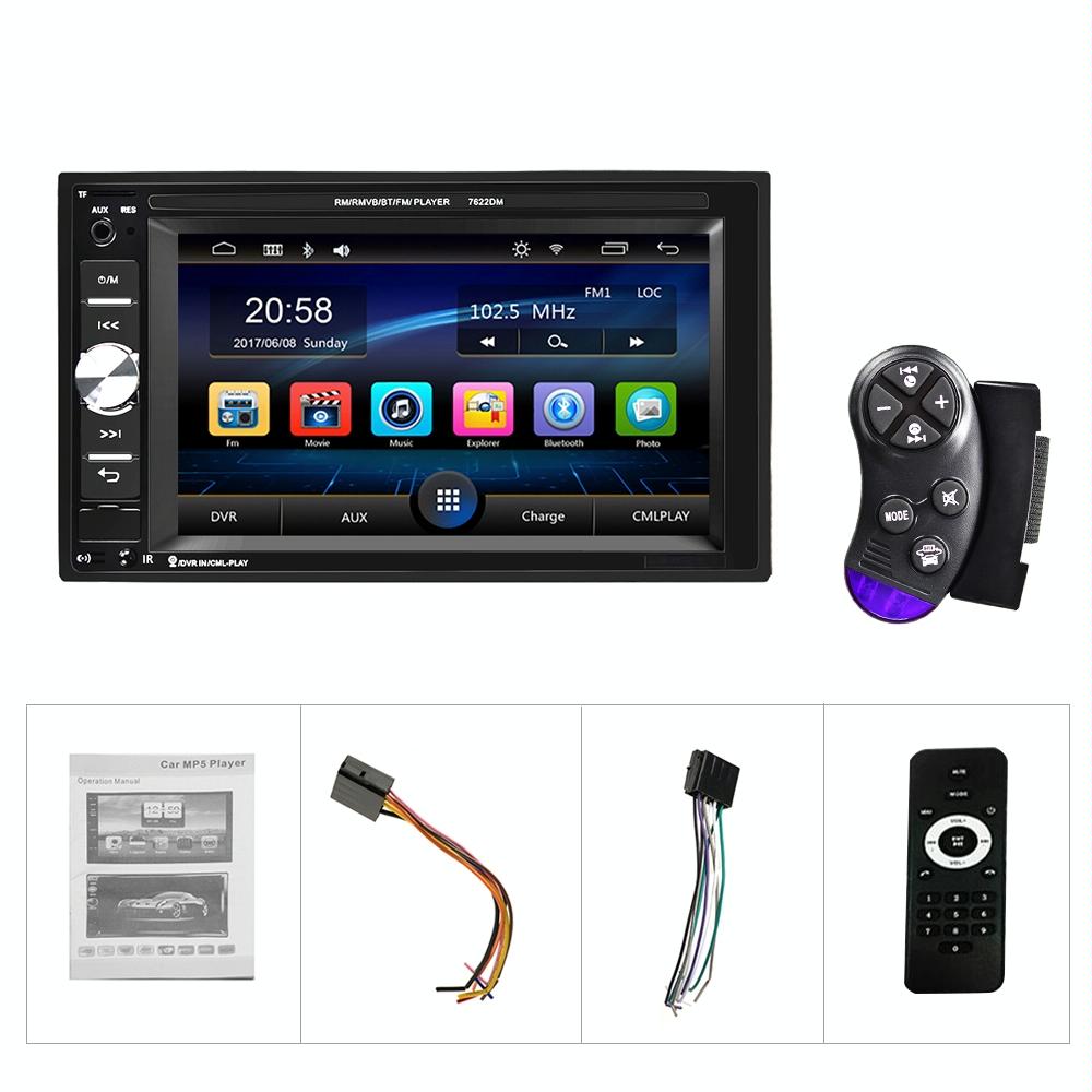6.2 Inch Car Dual Din Hd Mp5 Player W / Bluetooth Fm Phone Link Tf Card & Remote 8