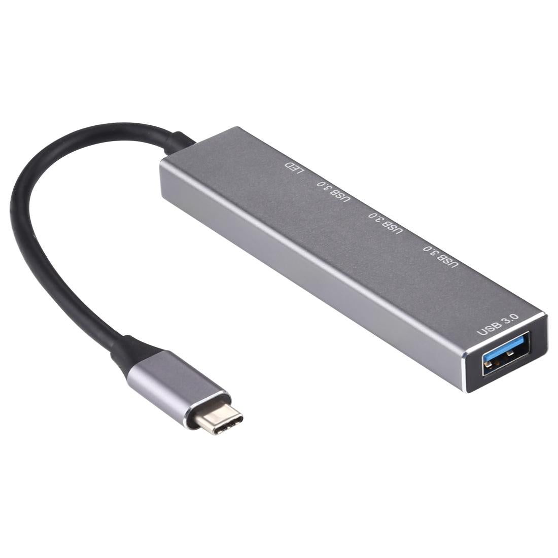 4-Port Usb-C Aluminum Alloy Hub With Led Indicator 4