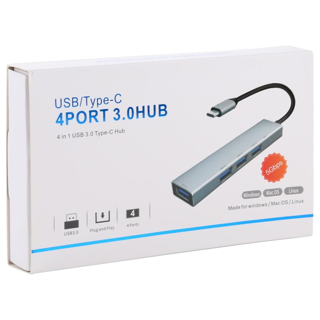 4-Port Usb-C Aluminum Alloy Hub With Led Indicator 7