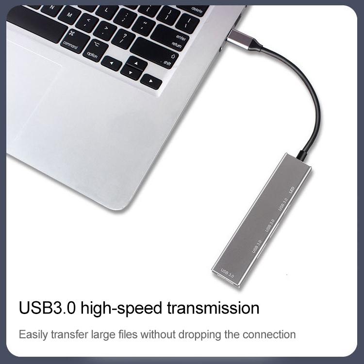 4-Port Usb-C Aluminum Alloy Hub With Led Indicator 9