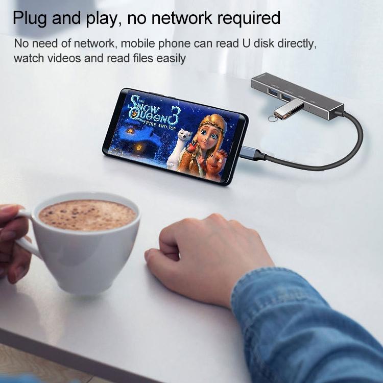 4-Port Usb-C Aluminum Alloy Hub With Led Indicator 10