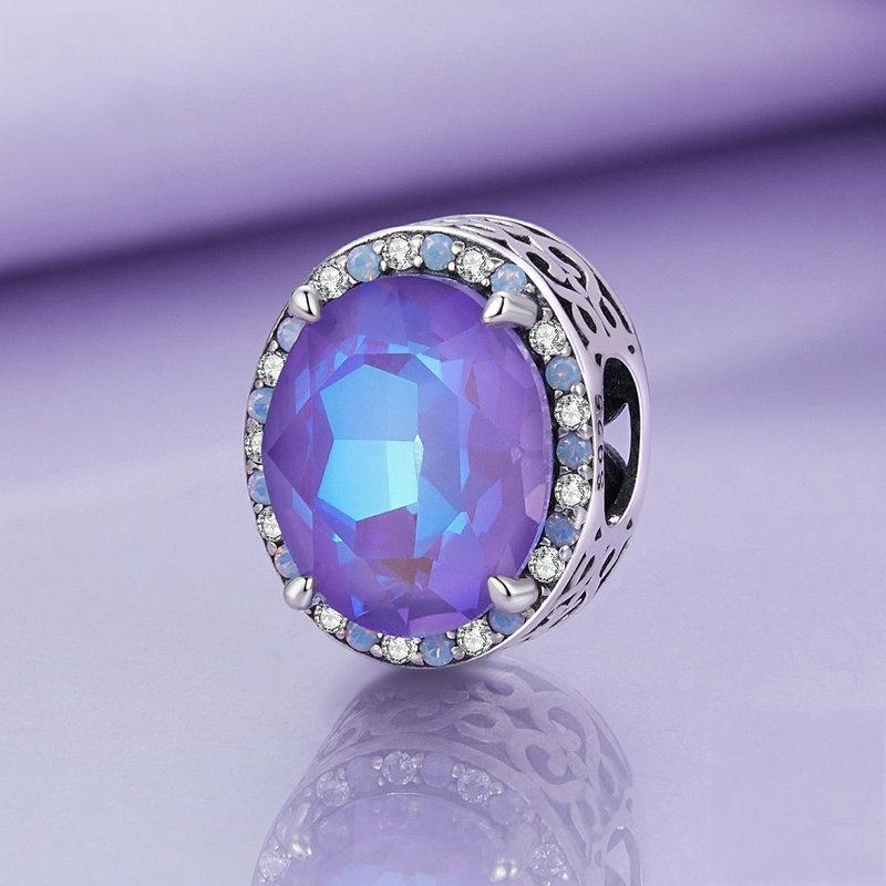 925 Sterling Silver Symphony Purple Moonlight Gemstone Diy Bracelet 3