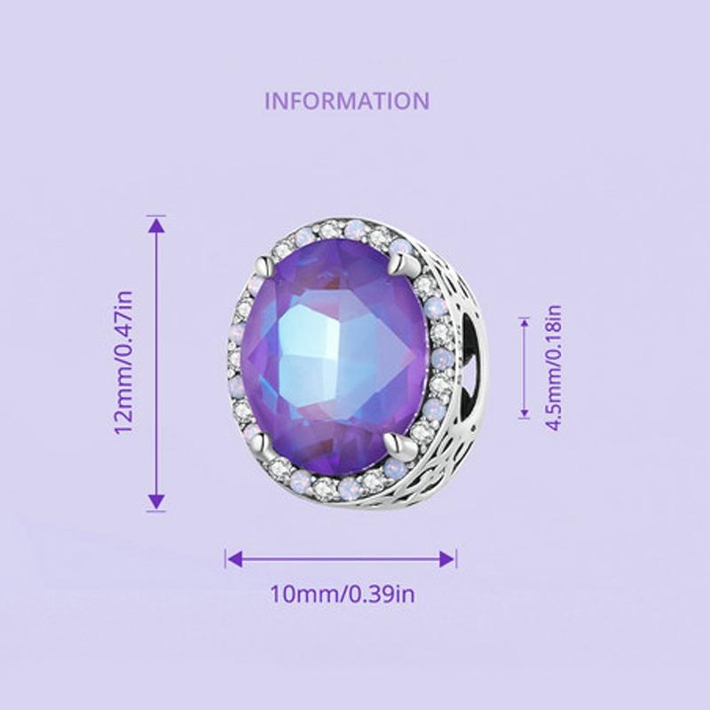 925 Sterling Silver Symphony Purple Moonlight Gemstone Diy Bracelet 4