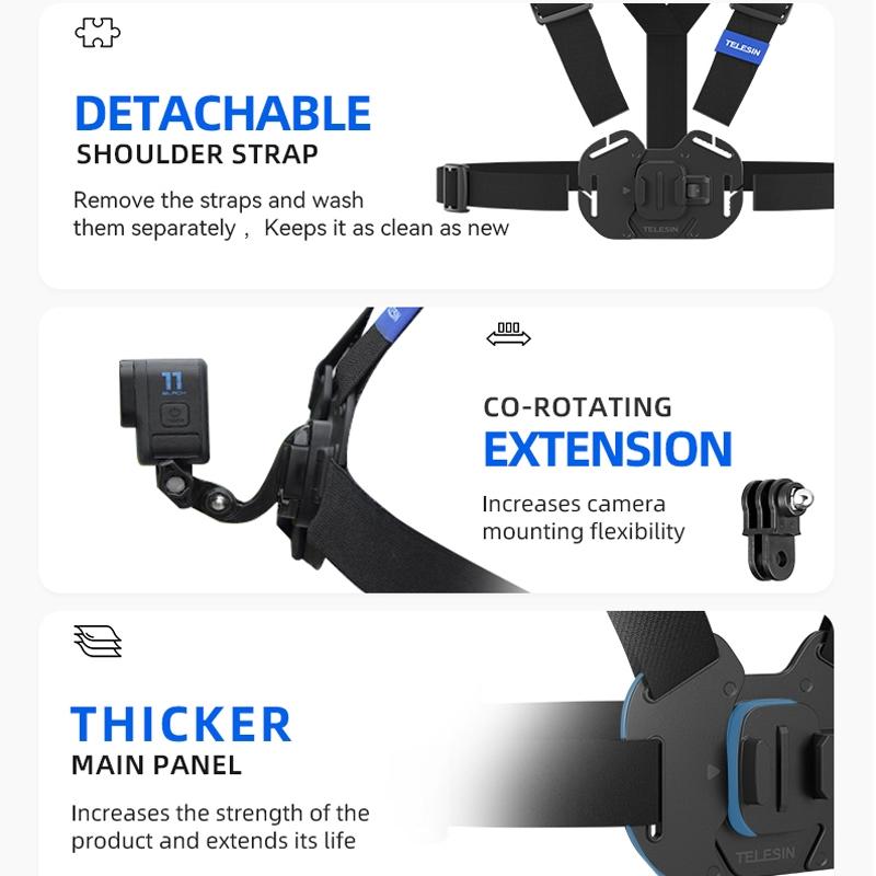 Action Camera Chest Strap Mount Belt 8