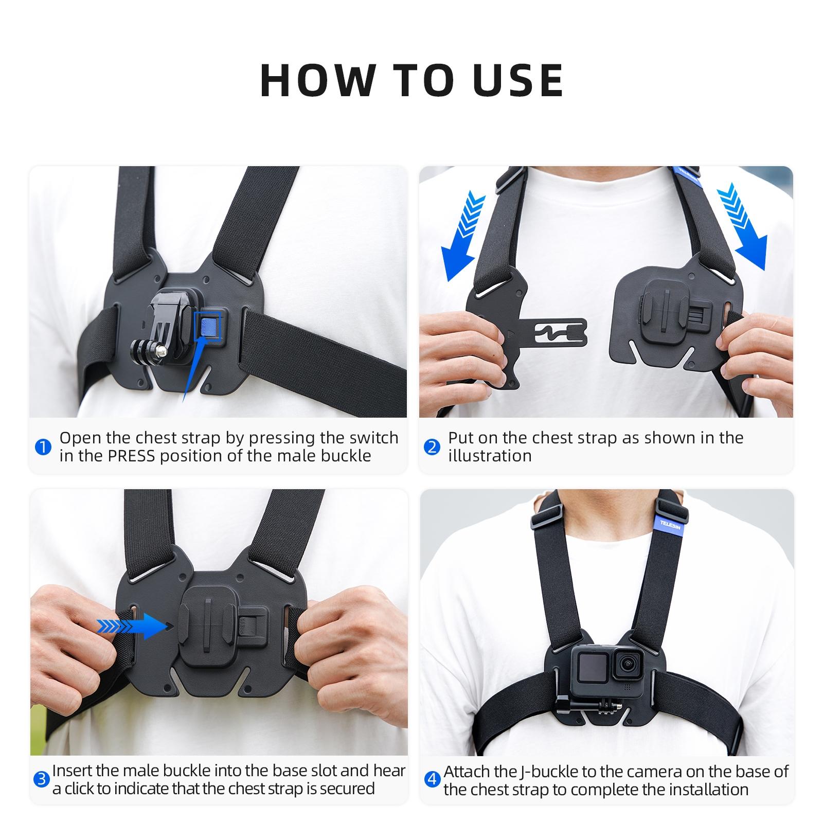 Action Camera Chest Strap Mount Belt 9